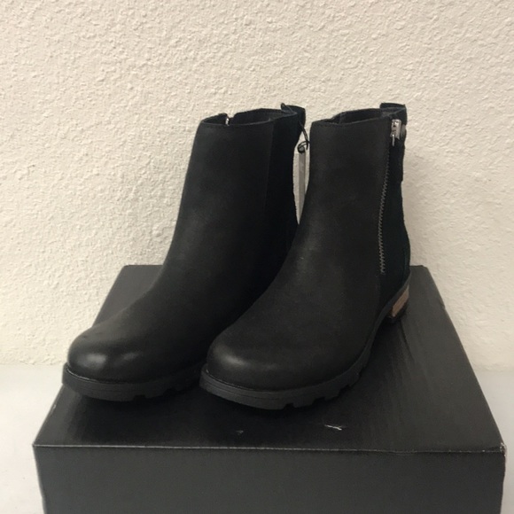 Sorel Women's Black Emelie Zip Waterproof Ankle Bootie, NL3502-010 - Picture 2 of 8